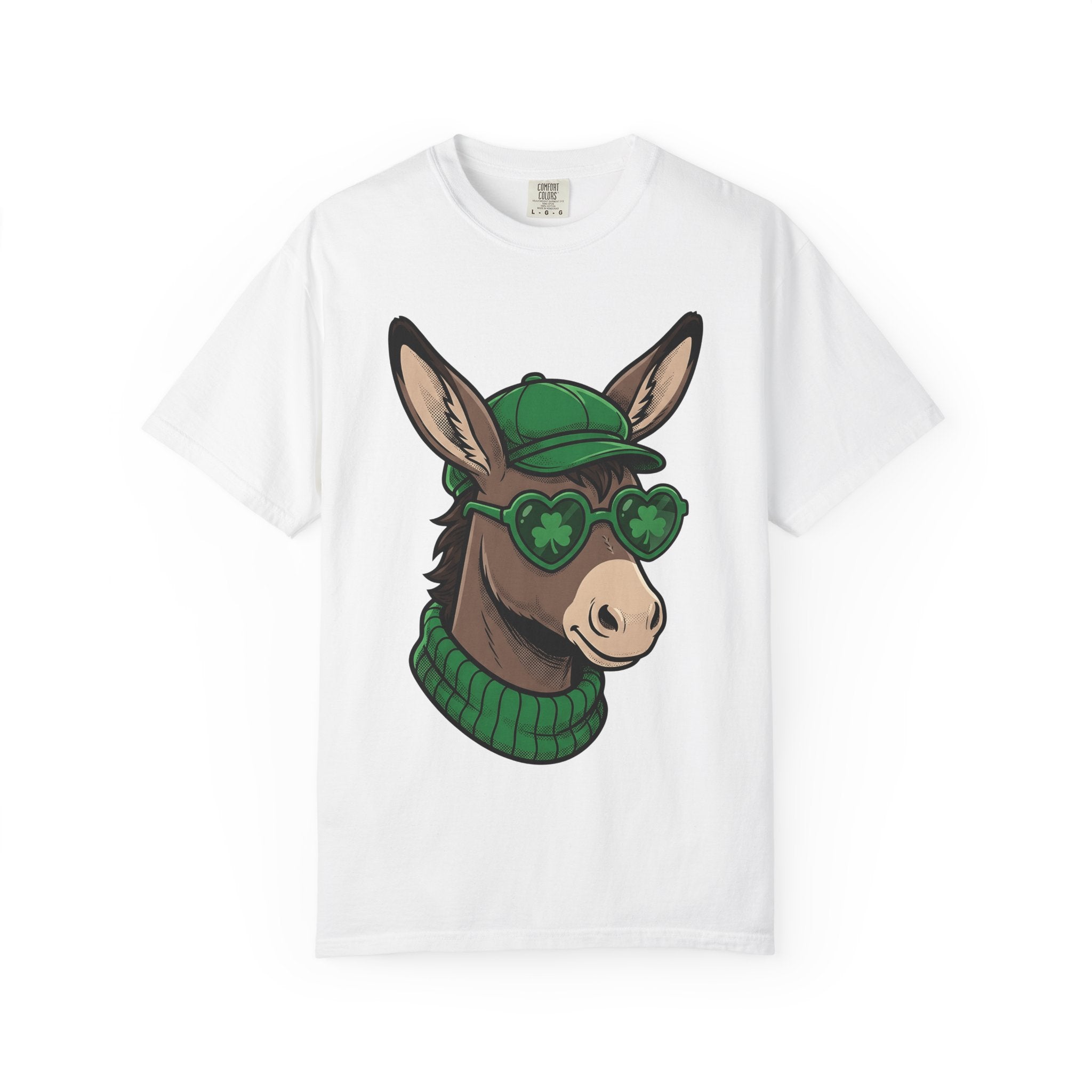 Burro Art Shirt St Patrick's Day Fauna Gift Women Animation Tee Donkey T-Shirt Shamrock Fan Cartoon Tshirt Wildlife Graphic Classic Lucky