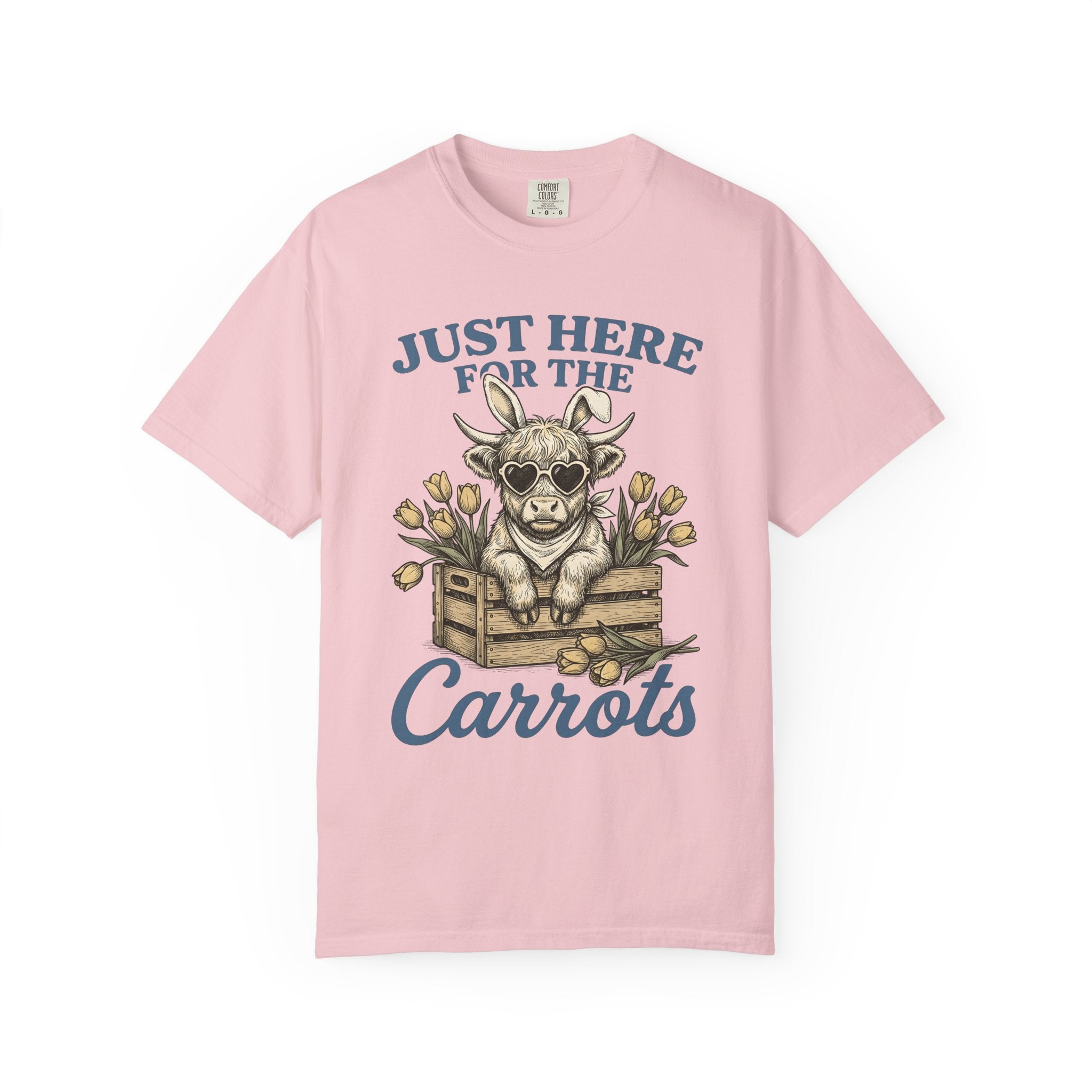 Cow Bunny Ears Shirt Easter Creatures Gift Women Country Tee Bunny T-Shirt Easter Fan Easter Bunny Graphic Rustic Tshirt Shabby Chic Tulips