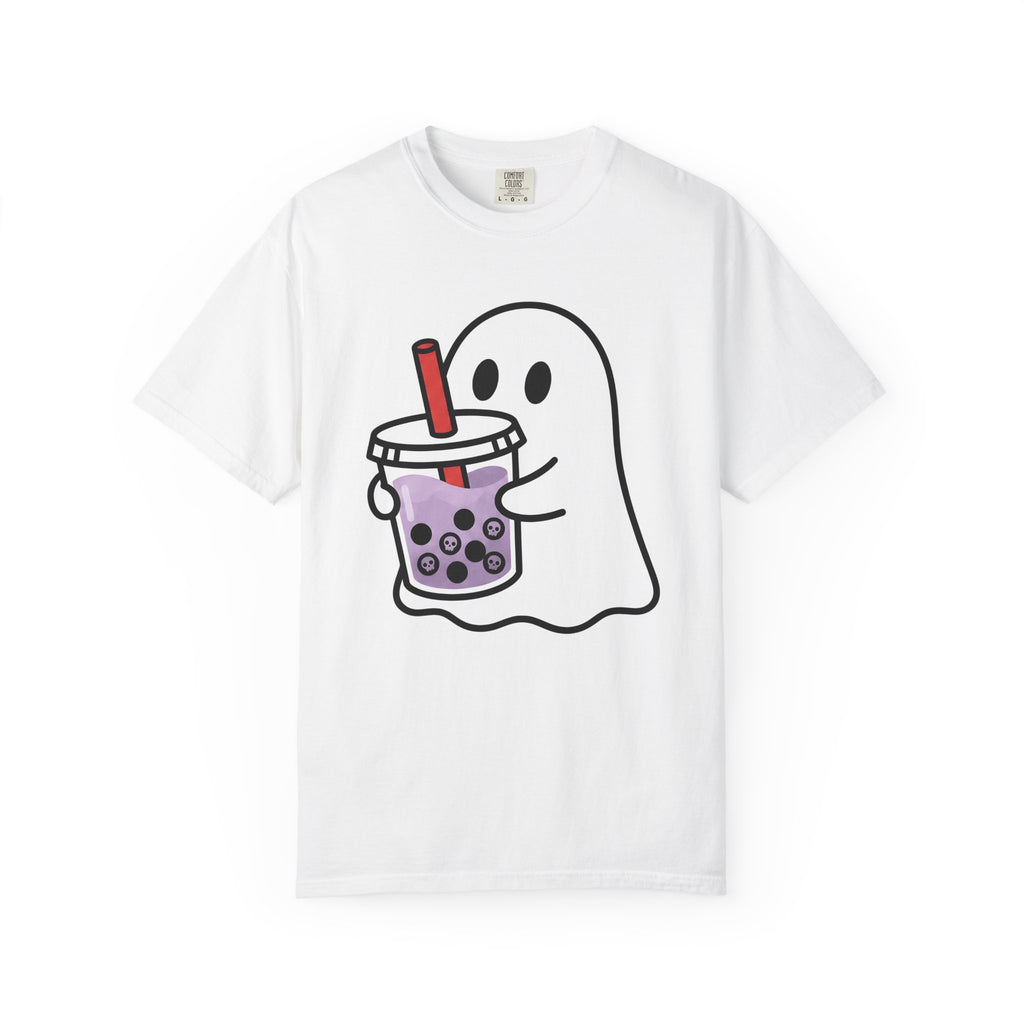 Spooky Bubble Tea Shirt Drinks Party Gift Women Cute Tee Boba T-Shirt Beverage Fan Cartoon Tshirt Party Graphic Comic Skeleton Tapioca