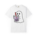 Spooky Bubble Tea Shirt Drinks Party Gift Women Cute Tee Boba T-Shirt Beverage Fan Cartoon Tshirt Party Graphic Comic Skeleton Tapioca