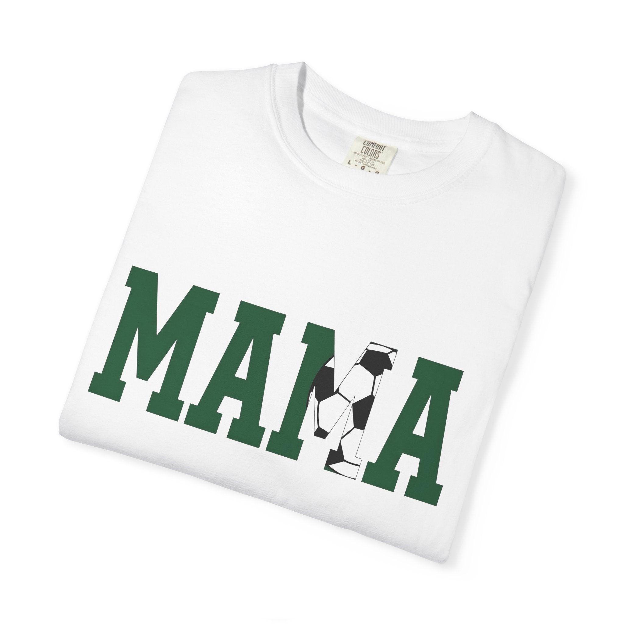 Soccer Ball Text Shirt Moms Sports Gift Women Bold Tee Football T-Shirt Mom Fan Bold Typography Tshirt Athlete Graphic Retro Sports Tshirt