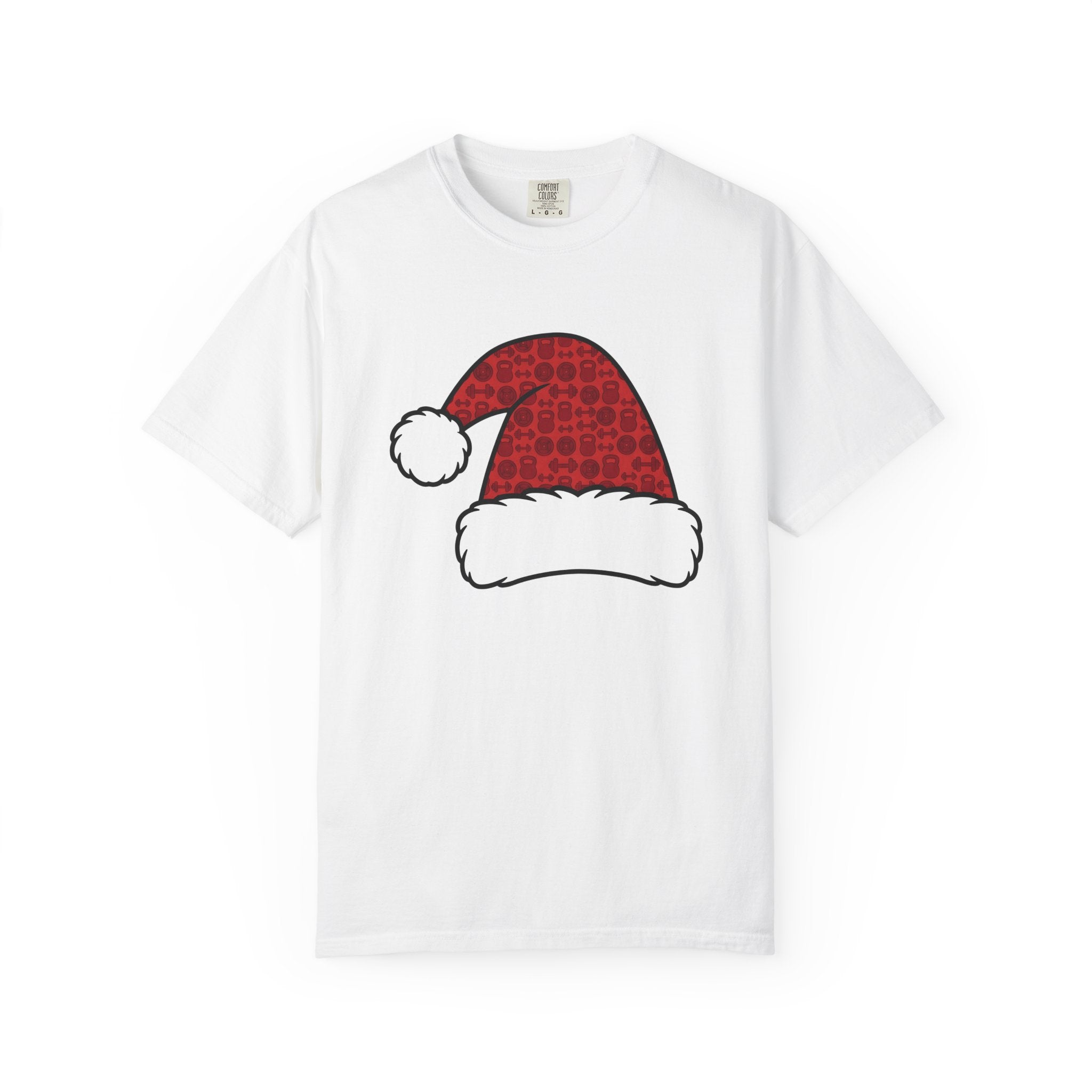 Santa Hat Shirt Christmas Workout Gift Women Cute Tee Christmas Hat T-Shirt Xmas Fan Fitness Graphic Tshirt Clean Barbell Tshirt