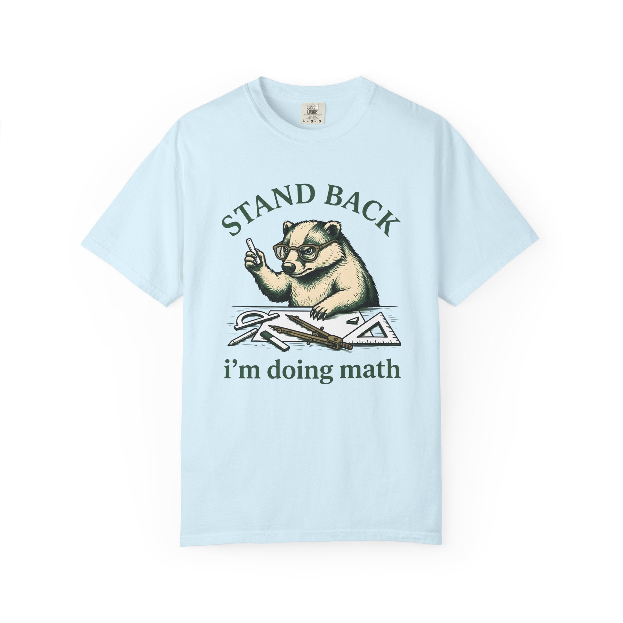 Badger Glasses Shirt Teachers Math Gift Women Hand Drawn Tee Spectacles T-Shirt Educator Enthusiast Illustrated Math Graphic Vintage Math