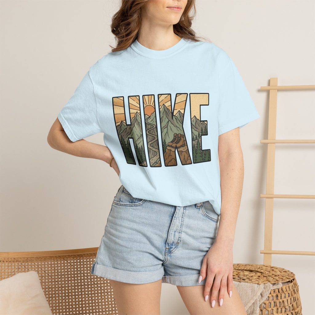 Mountain View Shirt Hiking Journey Gift Women Classic Tee Panorama T-Shirt Trekker Enthusiast Vintage Tshirt Travel Graphic Line Art Walking