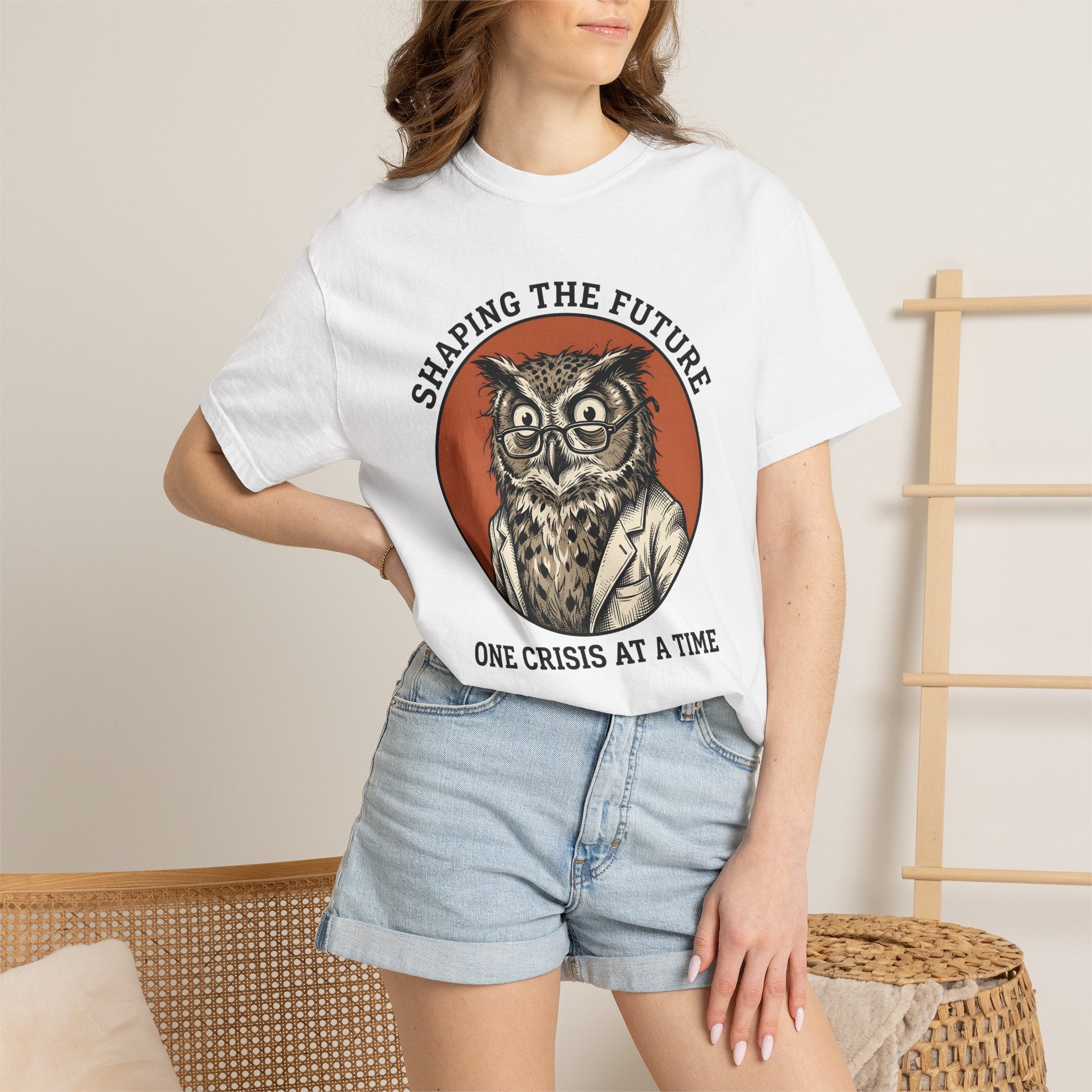 Owl Eyewear Shirt Teachers Comedy Gift Women Antique Tee Glasses T-Shirt Educator Enthusiast Vintage Tshirt Humor Graphic Classic Lab Smock
