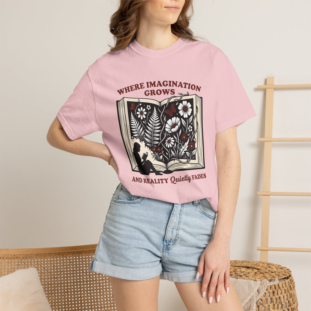 Open Book Florals Shirt Book Landscape Gift Women Antique Tee Floral Page T-Shirt Bibliophile Enthusiast Vintage Tshirt Scenic Graphic