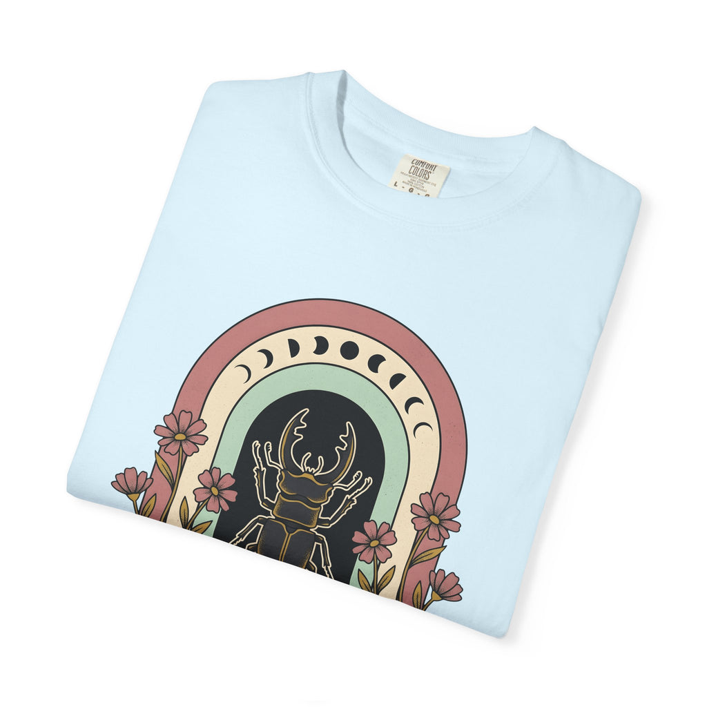 Beetle Illustration Shirt Boho Chic Outdoors Gift Women Hippie Tee Bug T-Shirt Bohemian Fan Psychedelic Tshirt Nature Graphic Retro Garden