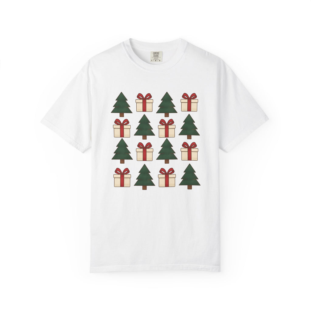 Xmas Tree Gift Print Shirt Christmas Event Gift Women Sketch Tee Christmas Tree T-Shirt Holiday Fan Christmas Tree Drawing Party Graphic