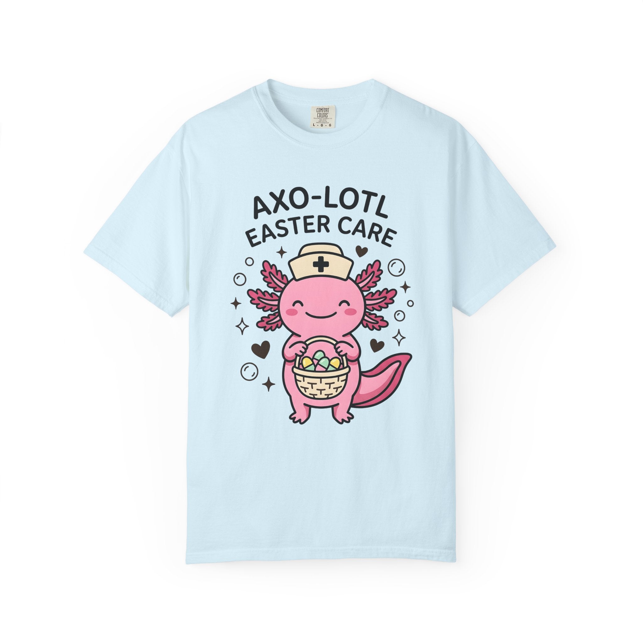 Axolotl Nurse Shirt Easter Animal Gift Women Cute Tee Mexican Salamander T-Shirt Spring Fan Salamander Graphic Tshirt Kawaii Basket Tshirt