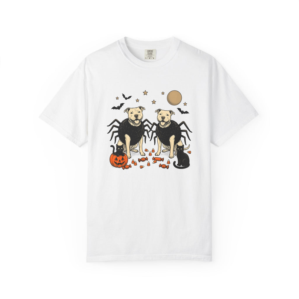 Spider Dog Shirt Dog Costume Gift Women Retro Tee Arachnid Dog T-Shirt Dog Fan Canine Graphic Design Sketch Black Cat Tshirt