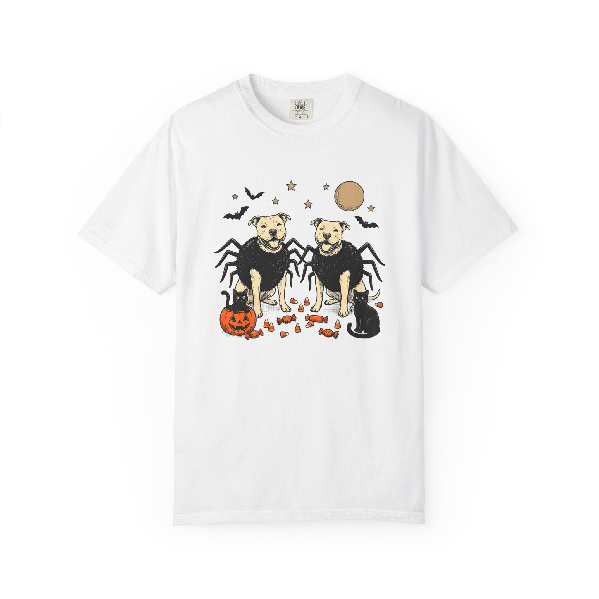Spider Dog Shirt Dog Costume Gift Women Retro Tee Arachnid Dog T-Shirt Dog Fan Canine Graphic Design Sketch Black Cat Tshirt