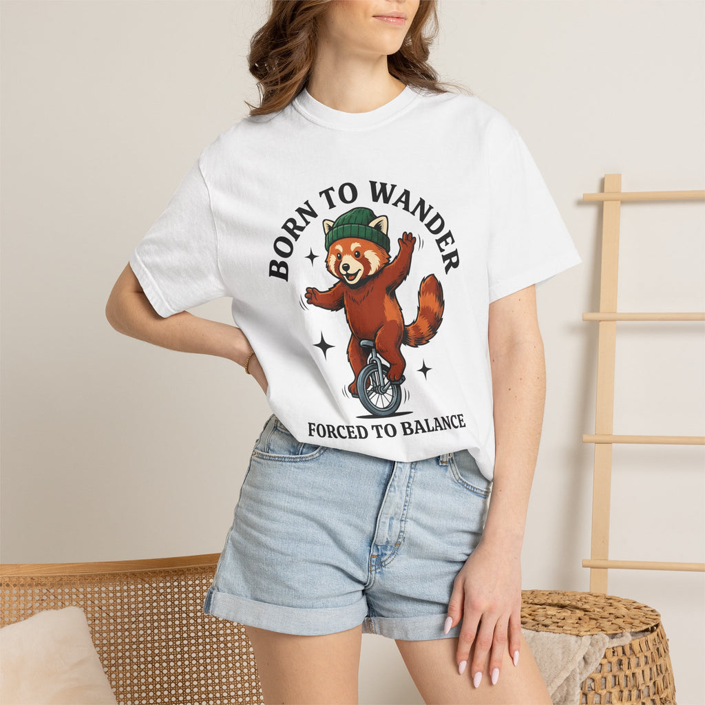 Red Panda Unicycle Shirt Funny Animal Gift Women Cartoon Tee Panda T-Shirt Humor Fan Comic Tshirt Wildlife Graphic Vintage Beanie Tshirt