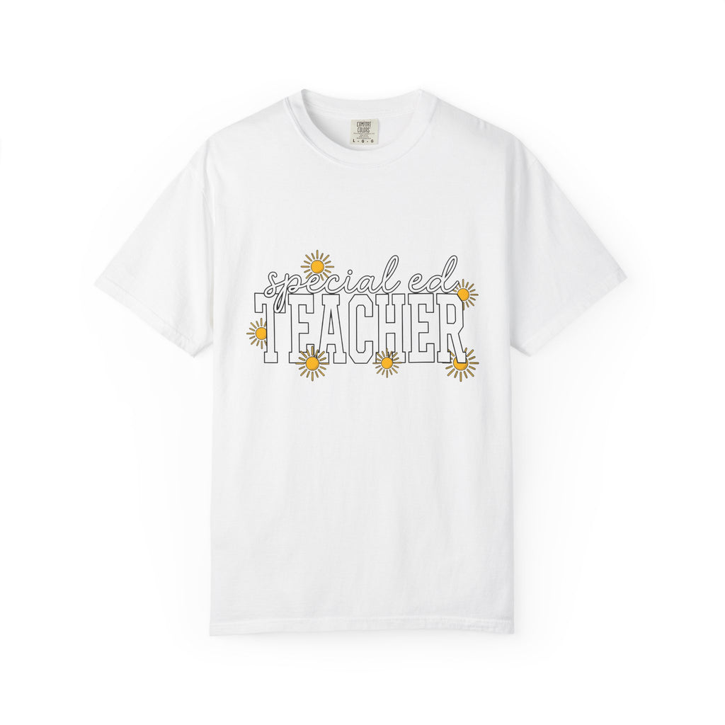 Sunny Icon Shirt Teacher Learning Gift Women Cartoon Tee Sun T-Shirt Educator Enthusiast Illustration Design Modern Line Art Sun Tshirt