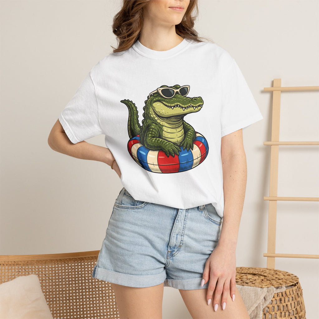 Alligator Sunglasses Shirt Animals Summer Gift Women Cartoon Tee Gators T-Shirt Wildlife Fan Crocodile Tshirt Vacation Graphic Retro Pool