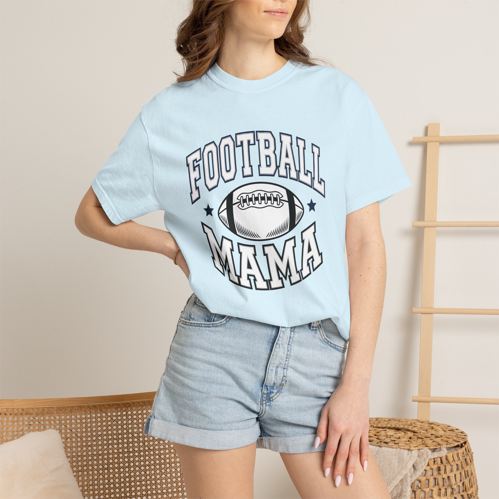 Soccer Ball Shirt Moms Athletics Gift Women Modern Tee Football T-Shirt Soccer Mom Sports Fan Contemporary Tshirt Athlete Graphic Retro Star