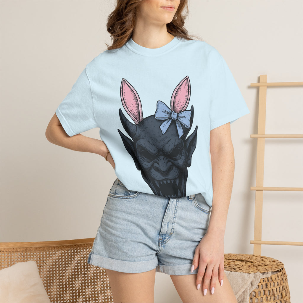 Imp Bunny Ears Shirt Easter Scary Gift Women Spooky Tee Bunny Ears T-Shirt Horror Fan Creepy Tshirt Frightful Graphic Classic Bowtie Tshirt