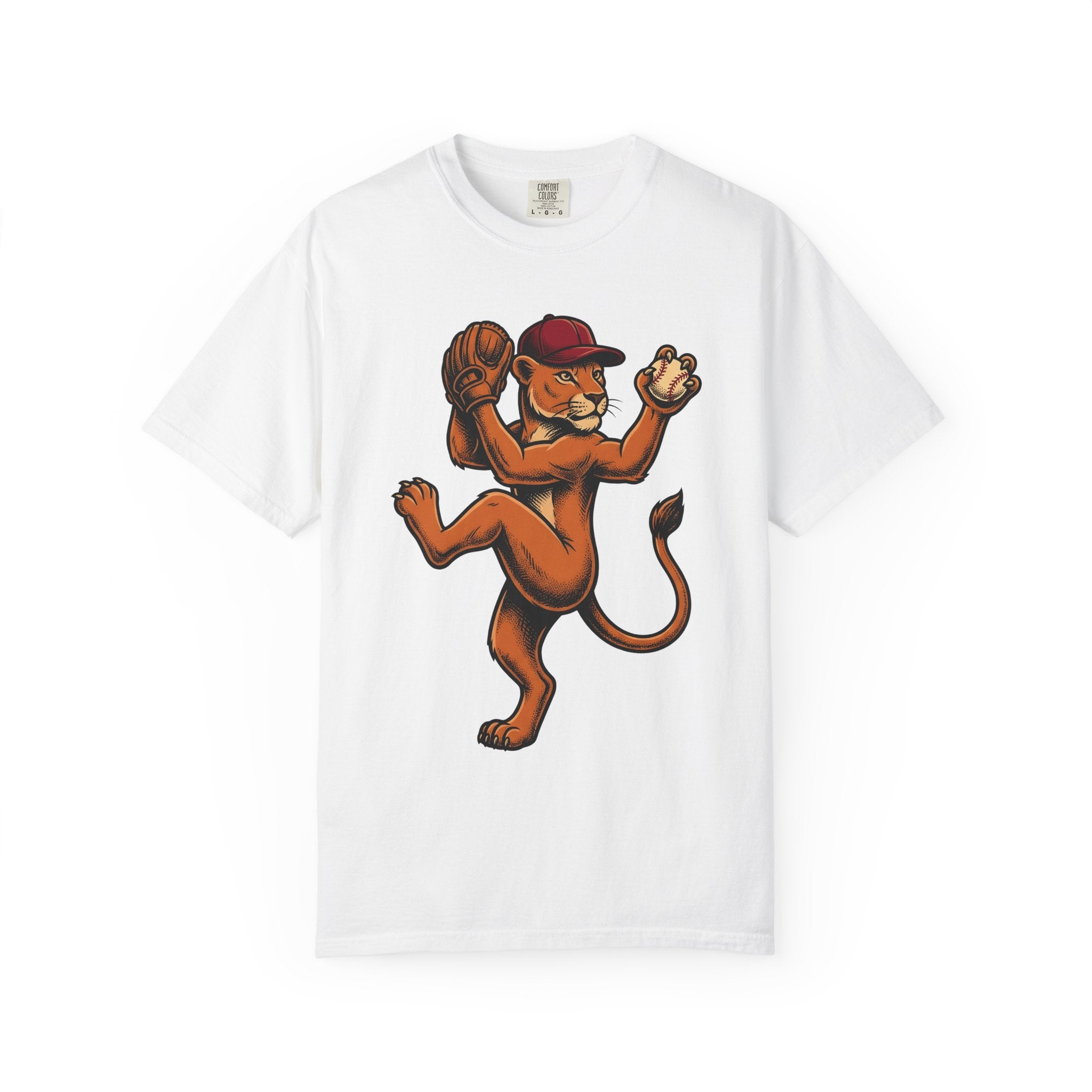 Lion Baseball Player Shirt Moms Recreation Gift Women Line Art Tee Lion T-Shirt Motherhood Fan Minimalist Tshirt Leisure Graphic Classic