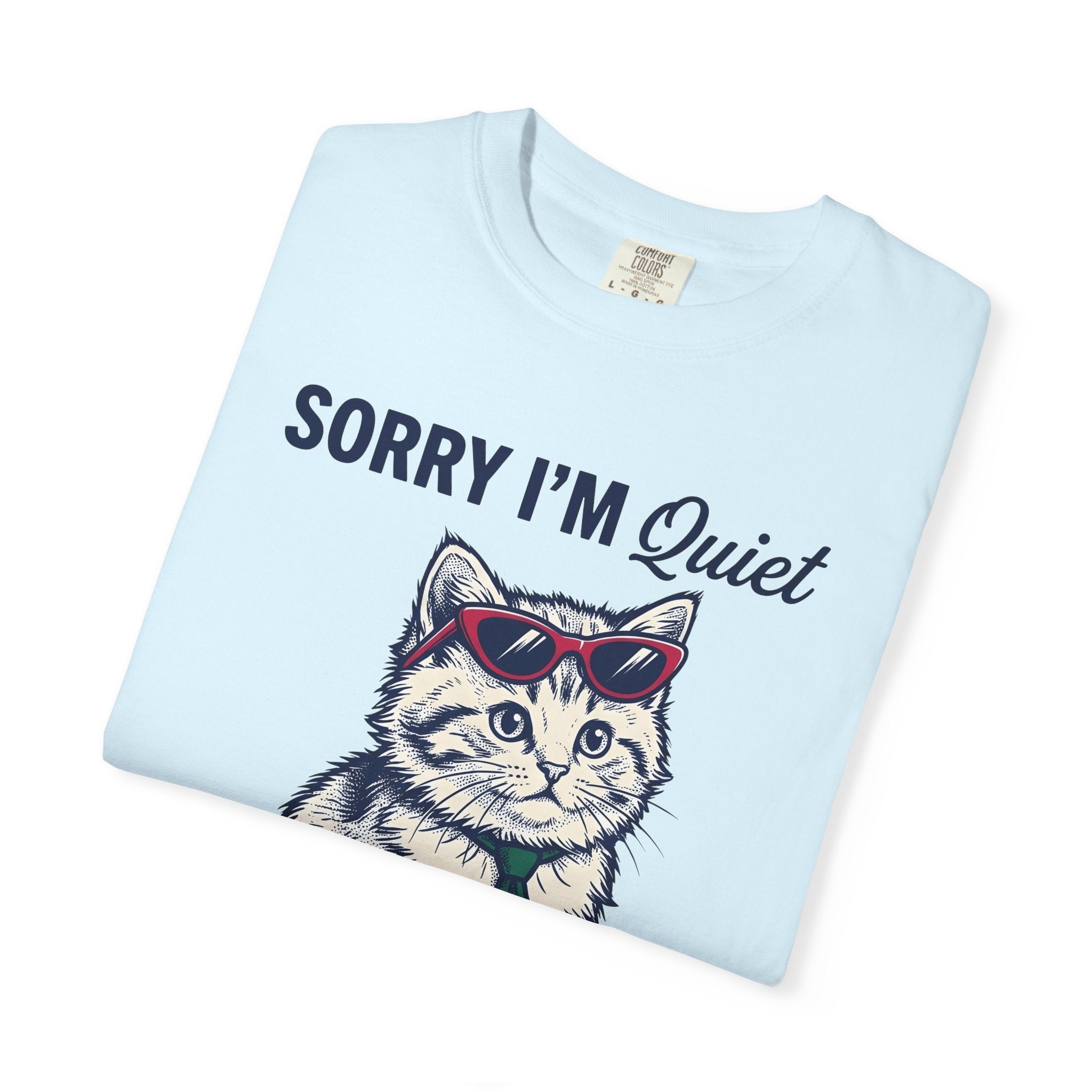 Feline Sunglasses Shirt Funny Wildlife Gift Women Cartoon Tee Cat Glasses T-Shirt Humor Fan Comic Tshirt Animal Graphic Doodle Necktie