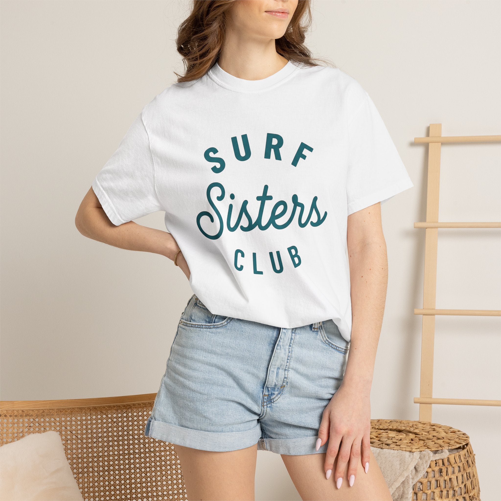 Surf Club Shirt Surfing Beach Gift Women Modern Tee Surfing Club T-Shirt Surfer Fan Surf Tee Coastal Graphic Retro Script Font Tshirt
