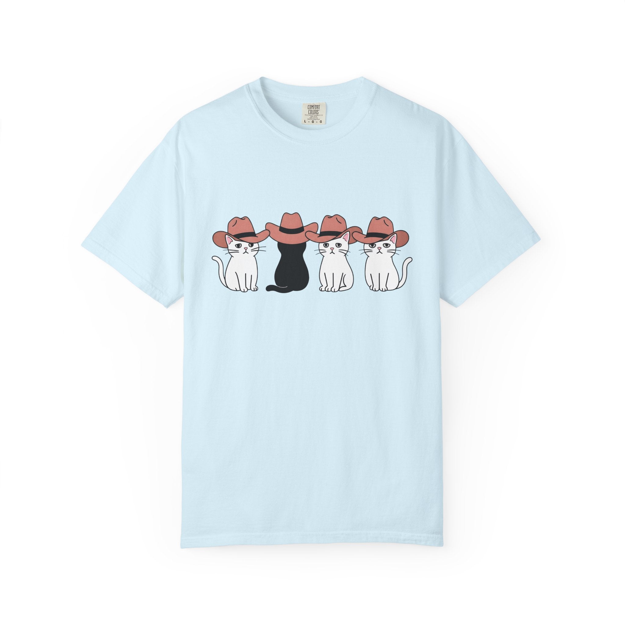 Cowboy Cats Shirt Cat Western Gift Women Cartoon Tee Kitty Cat T-Shirt Feline Fan Cartoony Tshirt Rodeo Graphic Minimalist Hat Tshirt