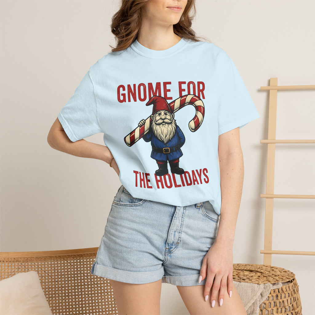 Holiday Gnome Shirt Christmas Joke Gift Women Retro Tee Gnome T-Shirt Christmas Fan Vintage Tshirt Pun Graphic Sketch Peppermint Stick