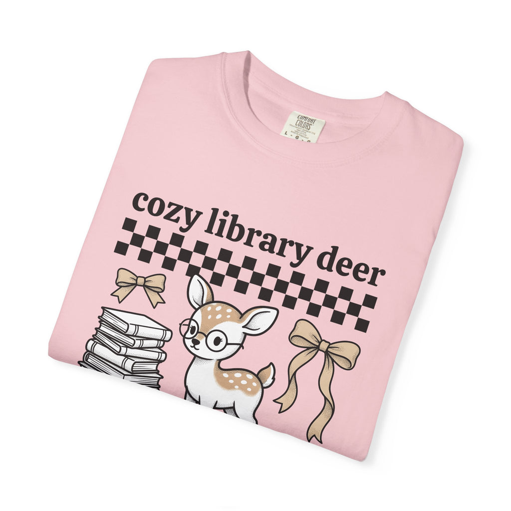 Stag Glasses Shirt Book Wildlife Gift Women Sweet Tee Spectacles T-Shirt Bibliophile Fan Specs Tshirt Animal Graphic Old-School Stacked