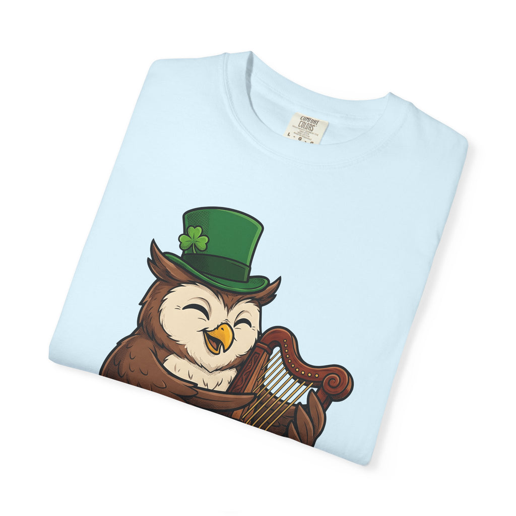 Owl Harp Shirt St Patrick's Day Animal Gift Women Cartoon Tee Hoot T-Shirt Patrick's Day Fan Owl Graphic Vintage Shamrock Hat Tshirt