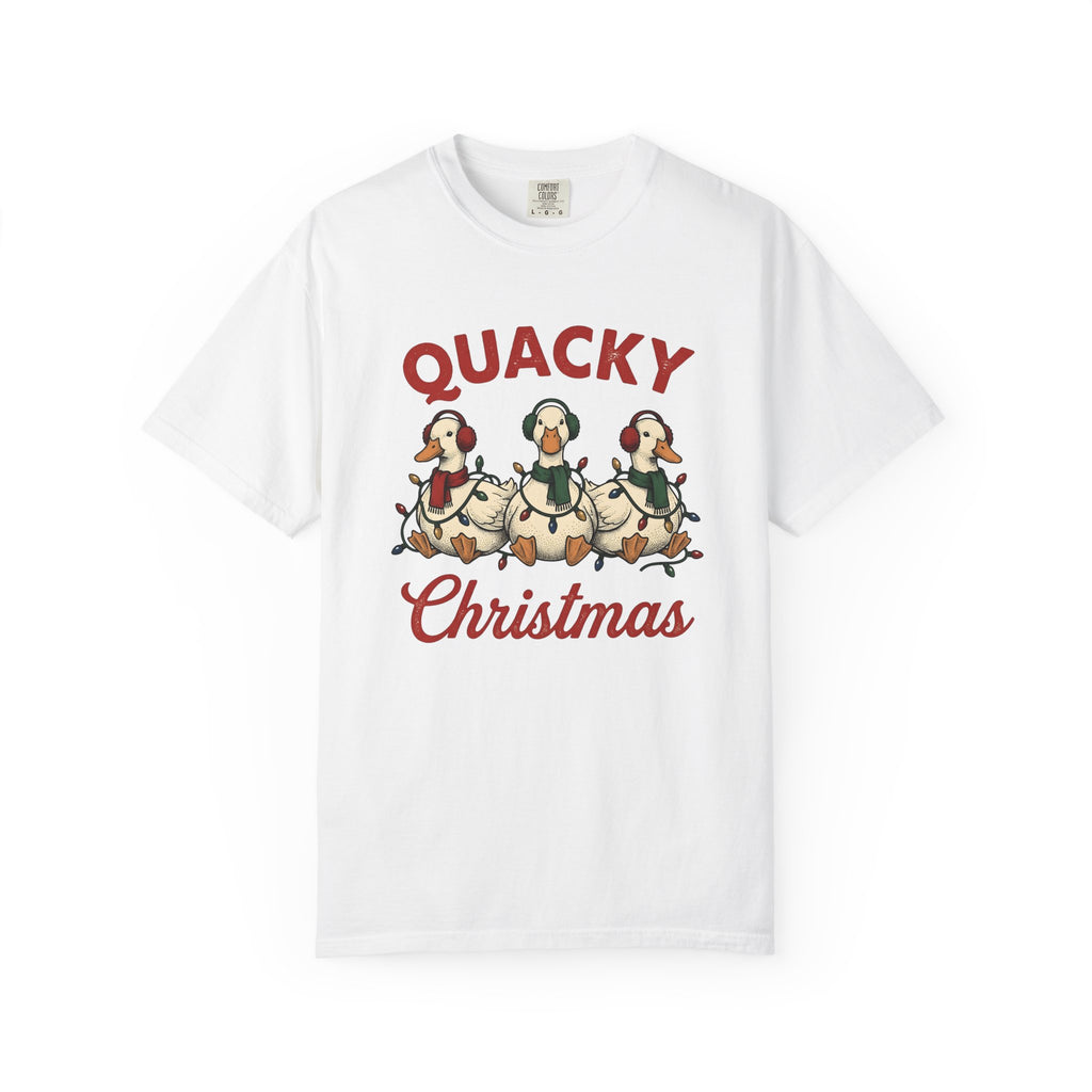 Duck Flock Shirt Christmas Wildlife Gift Women Retro Tee Ducks T-Shirt Xmas Fan Vintage Tshirt Animal Graphic Sketch String Lights Tshirt