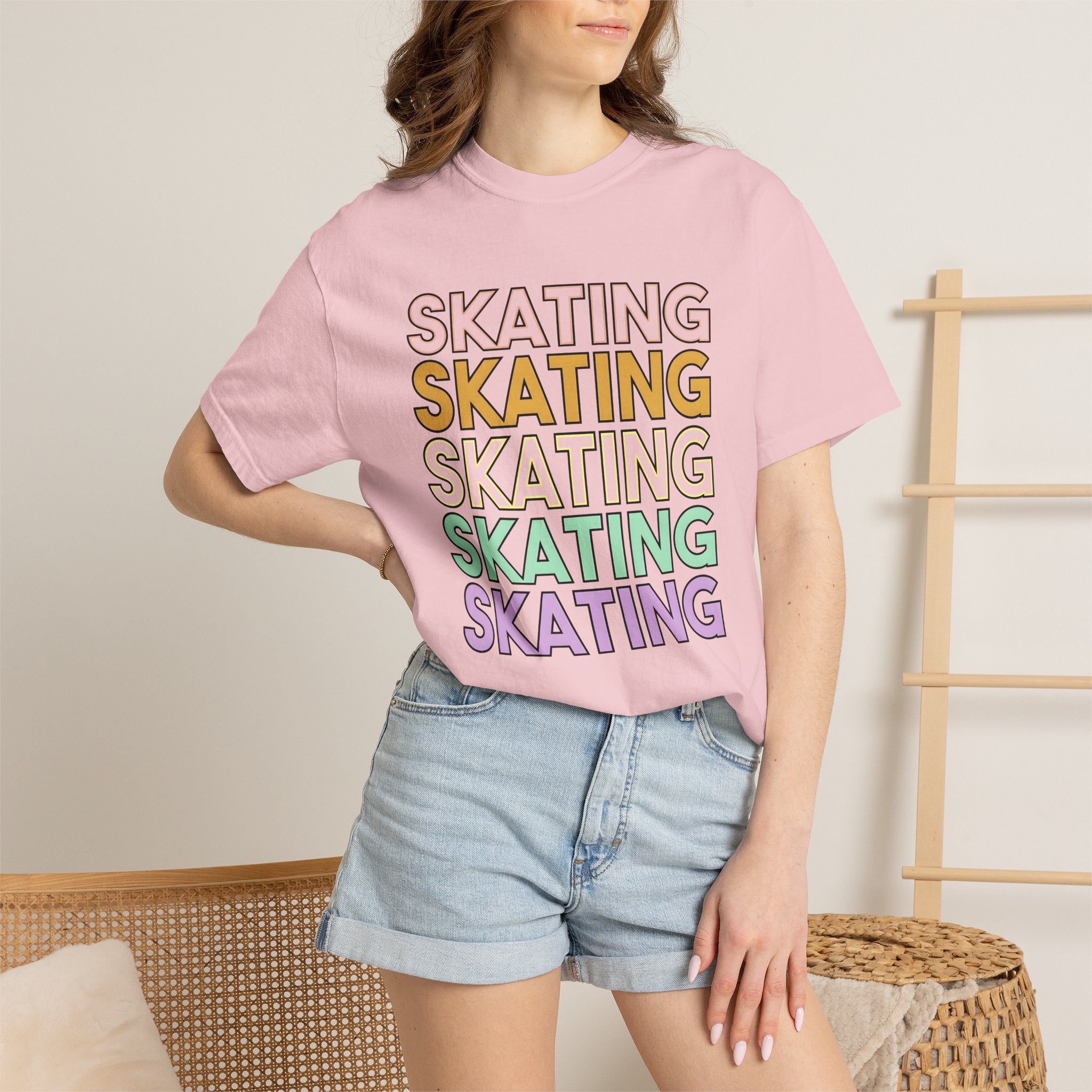 Inline Skating Text Shirt Skating Training Gift Women Vivid Tee Rollerblading T-Shirt Skater Enthusiast Vibrant Tshirt Conditioning Graphic