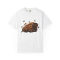 Bison Blossom Shirt Animals Wildlife Gift Women Folk Tee Buffalo T-Shirt Creature Fan Folk Art Tshirt Wildlife Graphic Throwback Swallow