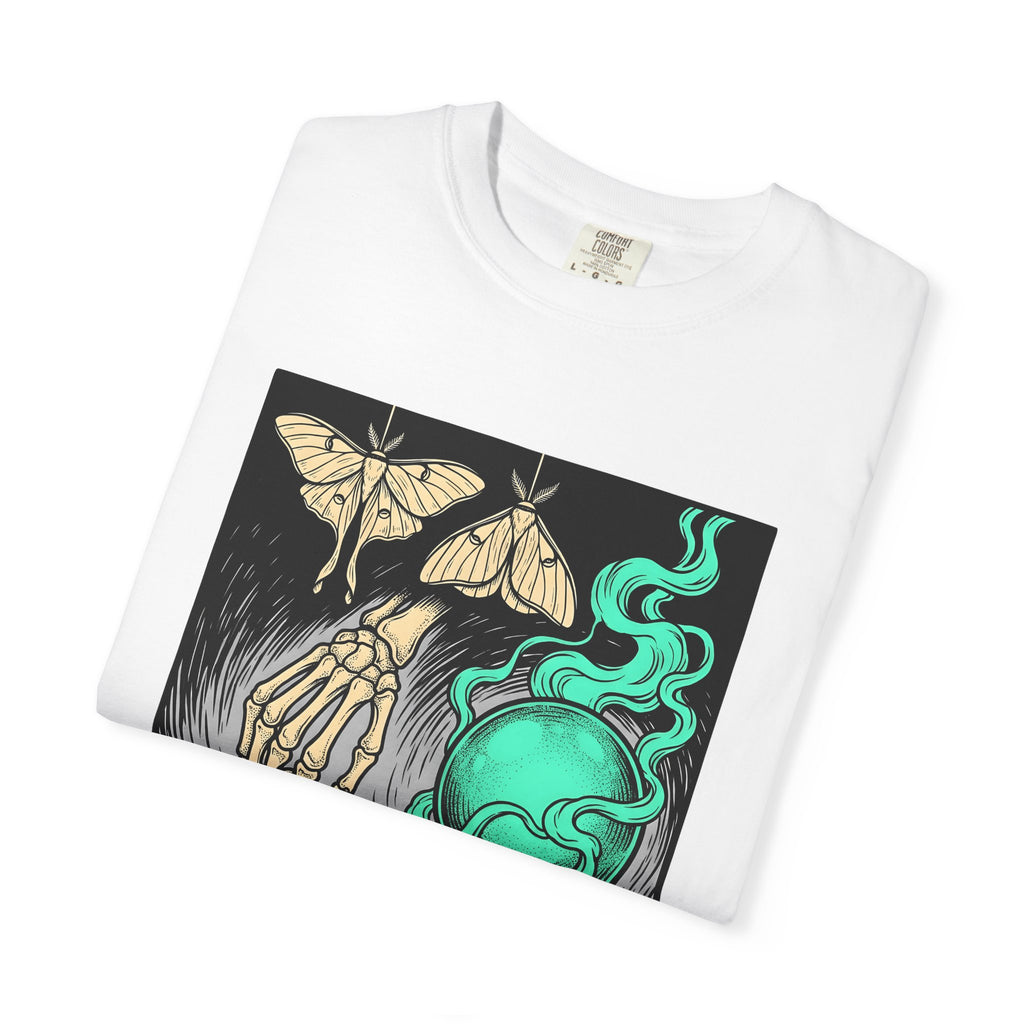 Bony Hand Shirt Halloween Pagan Gift Women Horror Tee Skeleton Hand T-Shirt Halloween Fan Spooky Tshirt Occult Graphic Old School Fortune