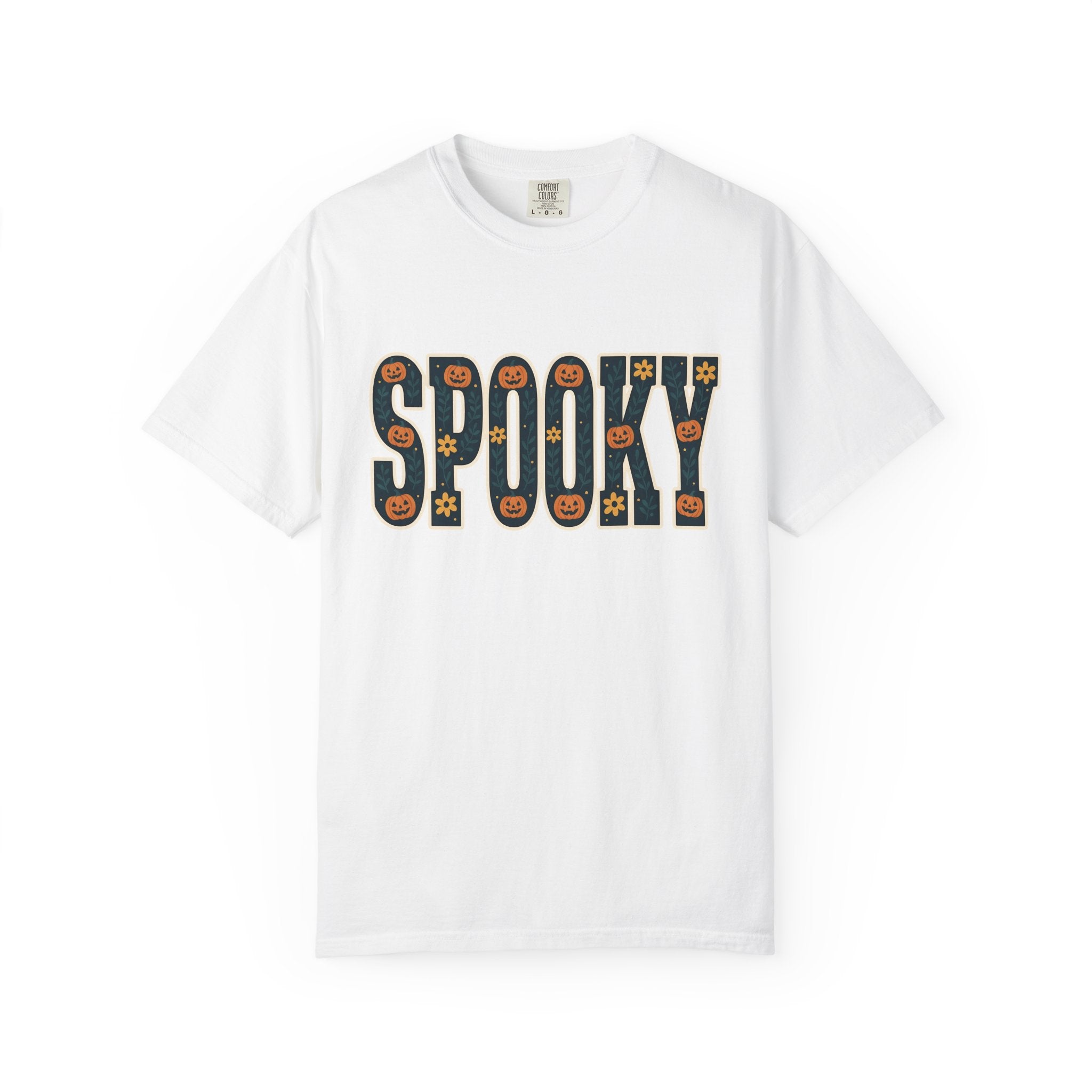 Pumpkin Flower Design Shirt Halloween Fall Gift Women Playful Tee Gourd T-Shirt Halloween Fan Pumpkin Graphic Vintage Blossoms Tshirt