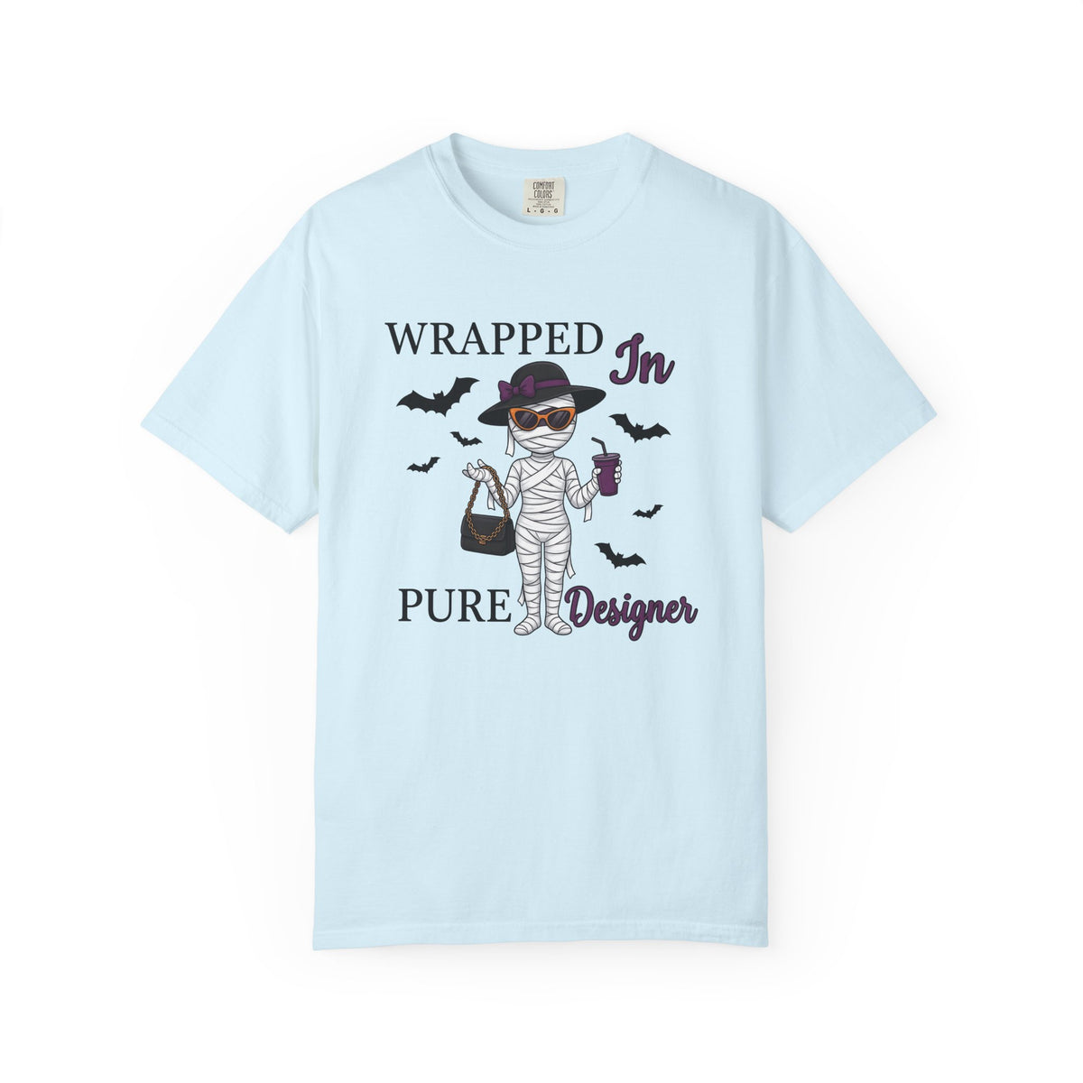 Mummy Style Shirt Halloween Clothing Gift Women Comic Tee Wrap T-Shirt Horror Fan Cartoon Tshirt Apparel Graphic Vintage Flying Bats Tshirt