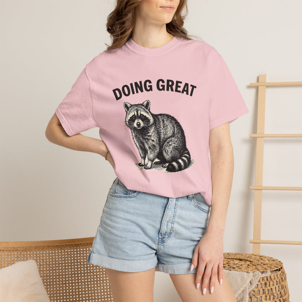 Raccoon Art Shirt Funny Nature Gift Women Line Art Tee Raccoon T-Shirt Humor Fan Minimalist Tshirt Environmental Graphic Cartoon Wildlife