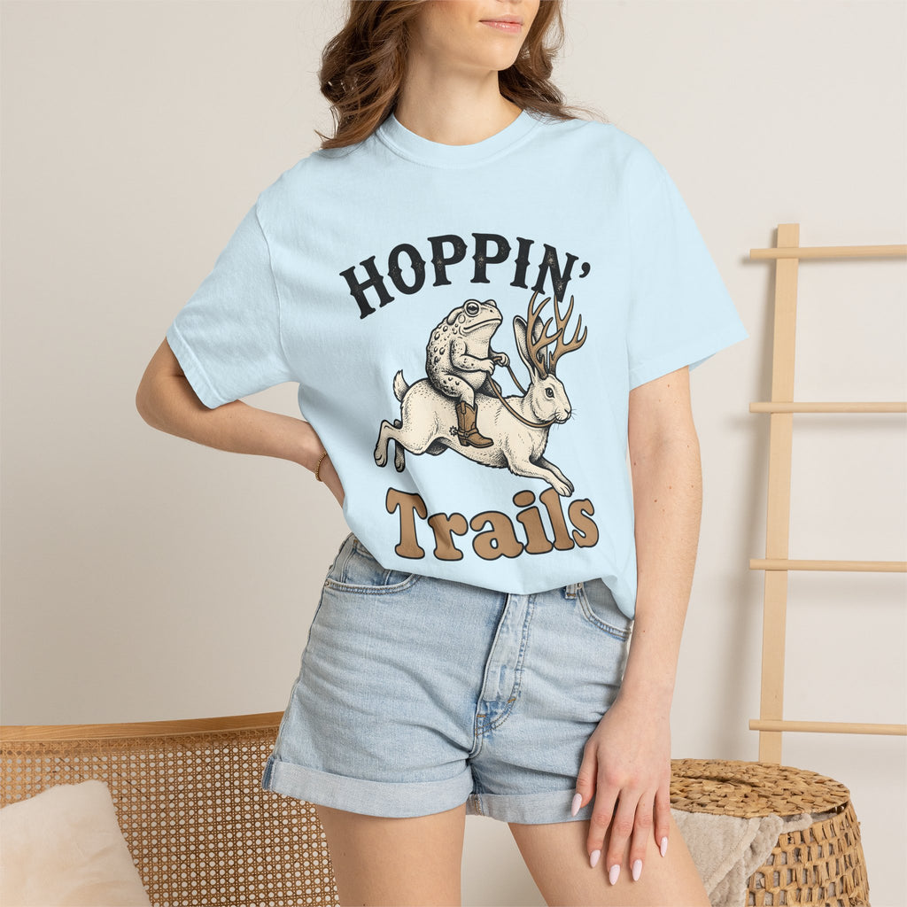 Horned Hare Frog Shirt Easter Fauna Gift Women Old School Tee Frog T-Shirt Easter Fan Toad Tshirt Wildlife Graphic Line Art Leather Boots
