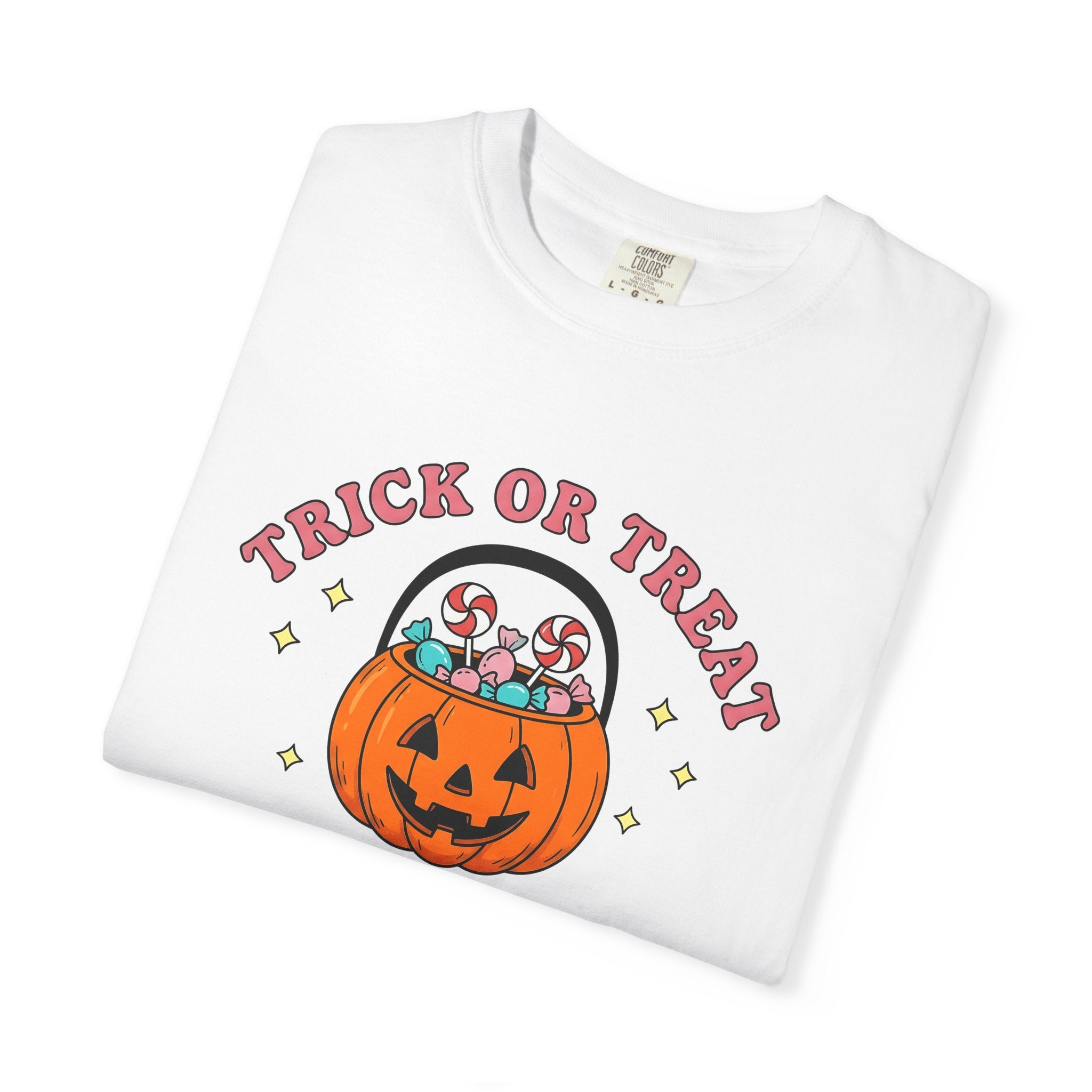 Halloween Candy Bucket Shirt Halloween Gathering Gift Women Sketch Tee Trick Or Treat T-Shirt Halloween Fan Hand Drawn Tshirt Party Graphic