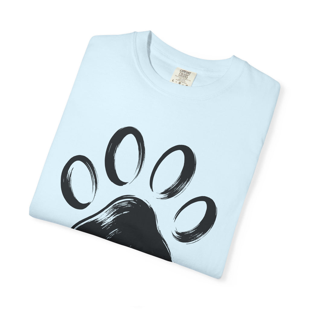 Paw Print Shirt Cat Critter Gift Women Plain Tee Footprint T-Shirt Cat Fan Animal Tshirt Creature Graphic Outline Stroke Tshirt
