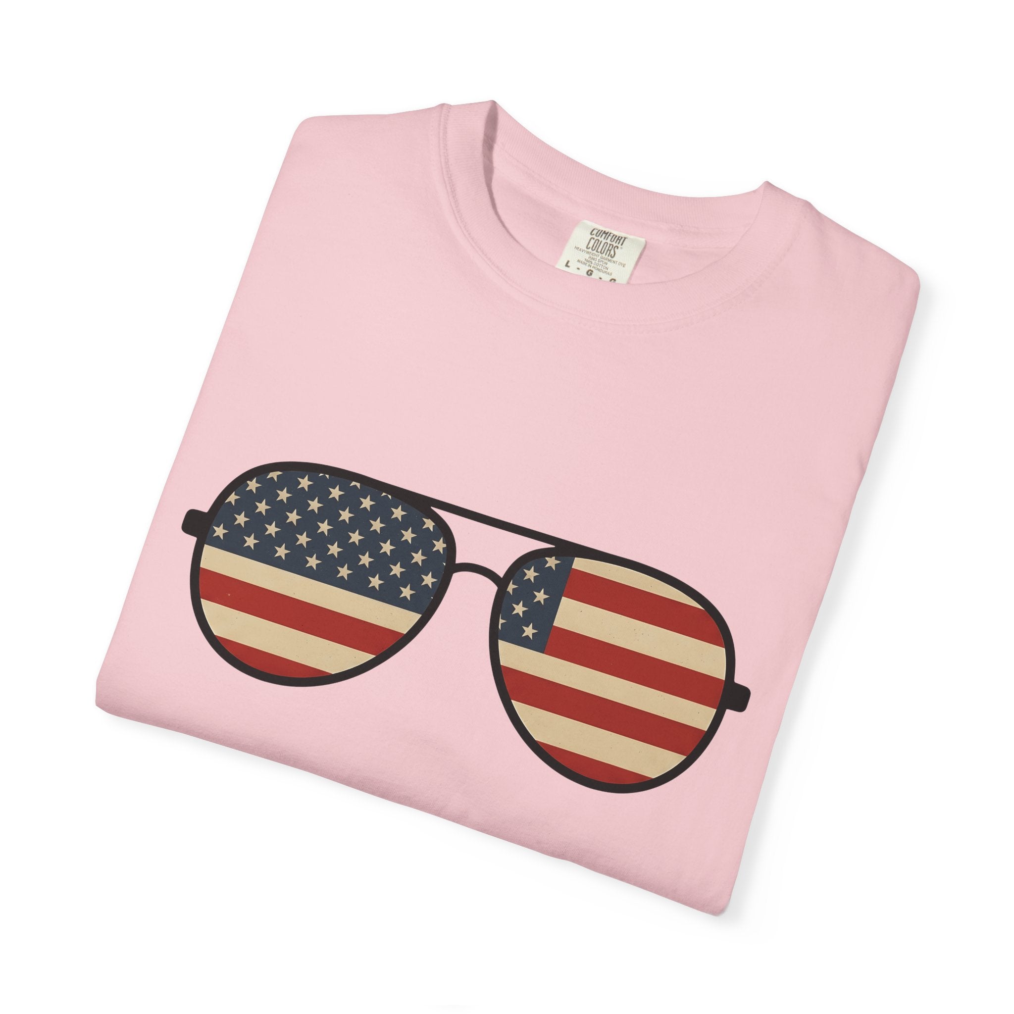 Pilot Sunglasses Shirt 4th Of July Independence Gift Women Retro Tee Shades T-Shirt Patriotic Fan Vintage Tshirt Freedom Graphic Simple Usa