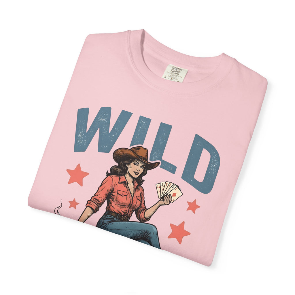 Cowgirl Illustration Shirt Cowgirl Country Gift Women Vintage Tee Cowboy T-Shirt Rodeo Fan Western Tshirt Country Graphic Retro Poker Cards