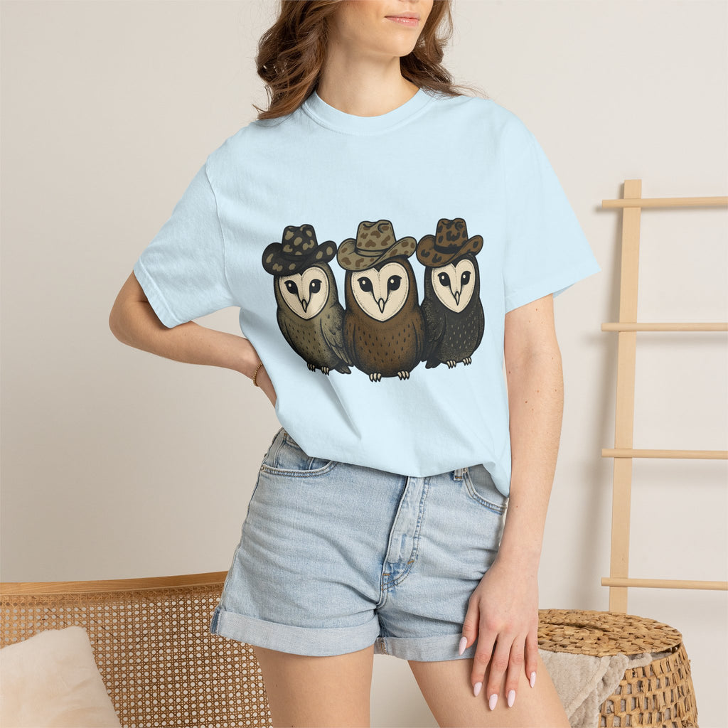 Owl Set Shirt Halloween Wildlife Gift Women Comic Tee Owl T-Shirt Horror Fan Cartoon Tshirt Wildlife Graphic Hand Drawn Cowboy Cap Tshirt