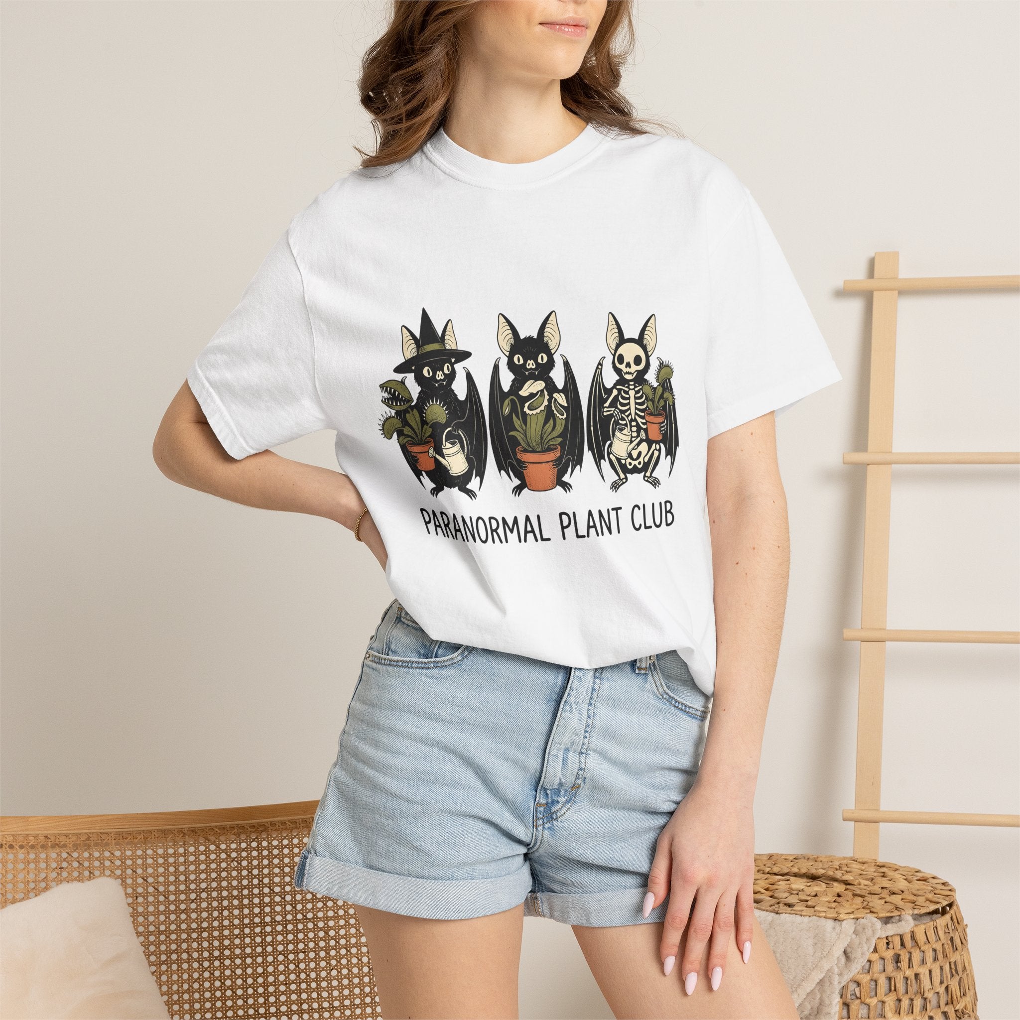 Bat Plant Shirt Halloween Gothic Gift Women Cartoon Tee Black Bat T-Shirt Horror Fan Dark Art Tshirt Gothic Graphic Vintage Skeleton Tshirt