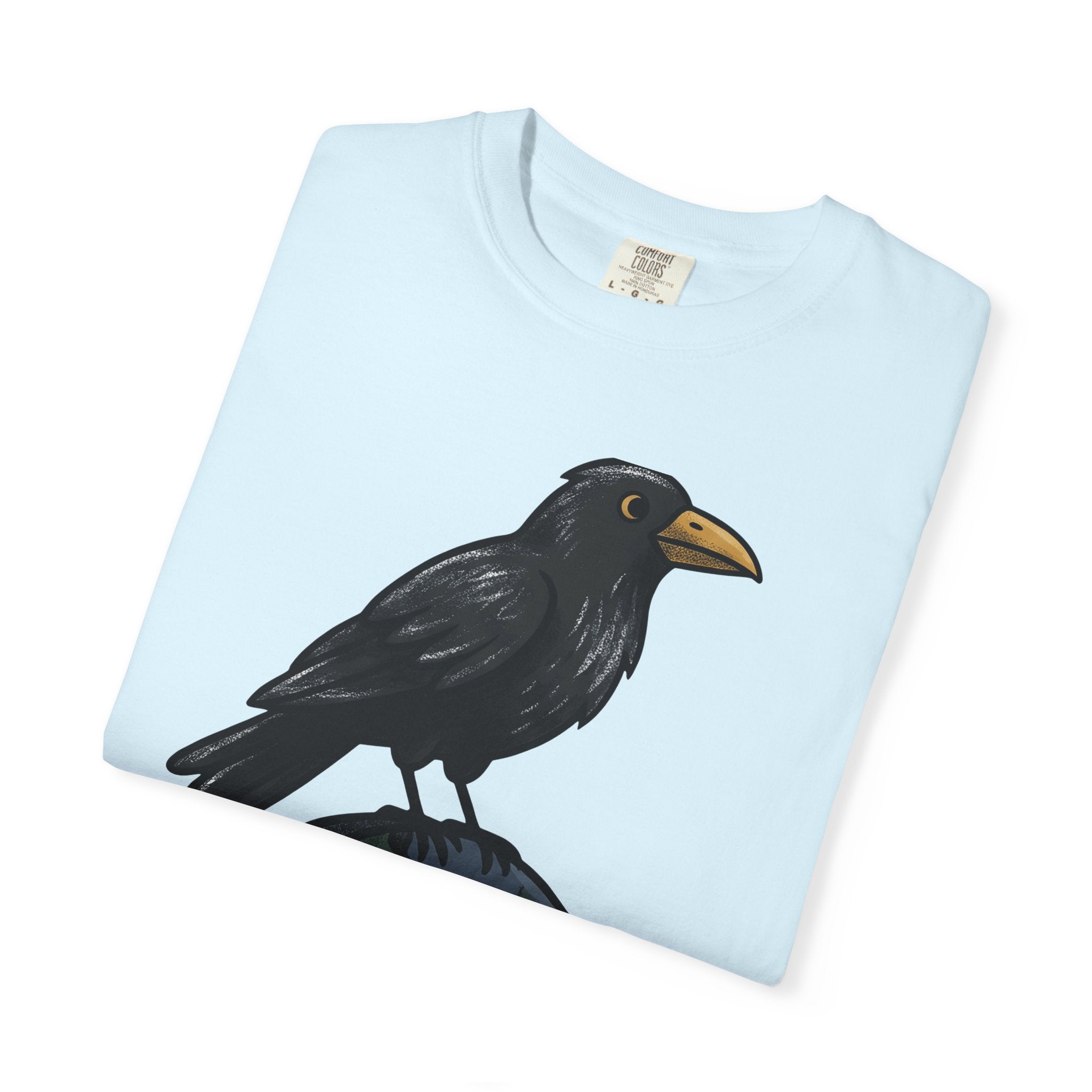 Raven Gravestone Shirt Halloween Horror Gift Women Sketch Tee Tombstone T-Shirt Spooky Fan Crypt Illustration Drawing Hand Drawn Burial