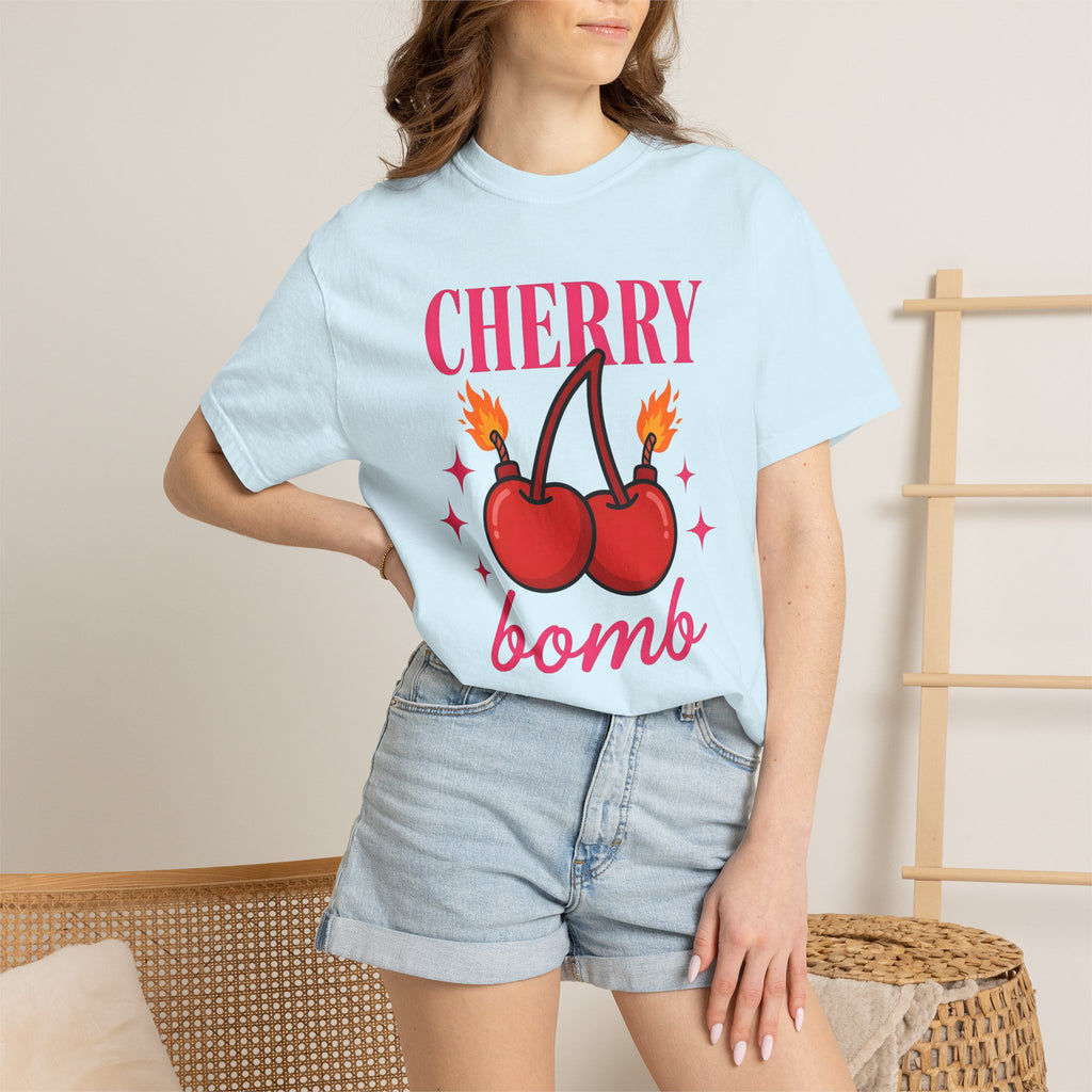 Cherry Bomb Illustration Shirt St Valentine's Day Partners Gift Women Comic Tee Cherry Bomb T-Shirt Valentine Fan Comic Tshirt Couples