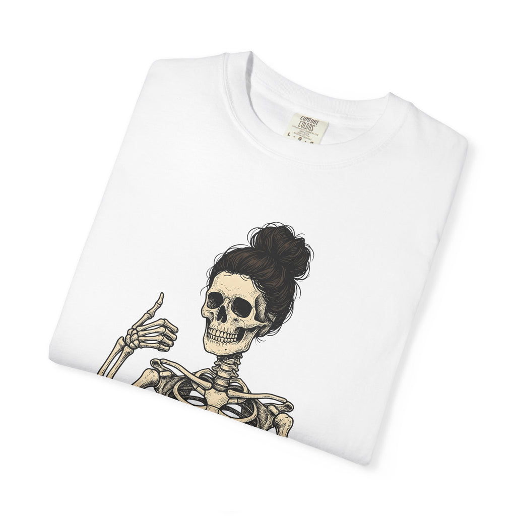 Bony Woman Shirt Moms Comedy Gift Women Antique Tee Skinny Woman T-Shirt Mother Fan Vintage Tshirt Humor Graphic Line Art Messy Hair Tshirt