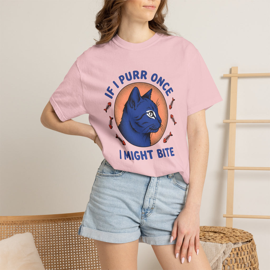 Blue Feline Artwork Shirt Cat Comedy Gift Women Colorful Tee Cat T-Shirt Cat Fan Fancy Tshirt Humor Graphic Classic Fish Spine Tshirt