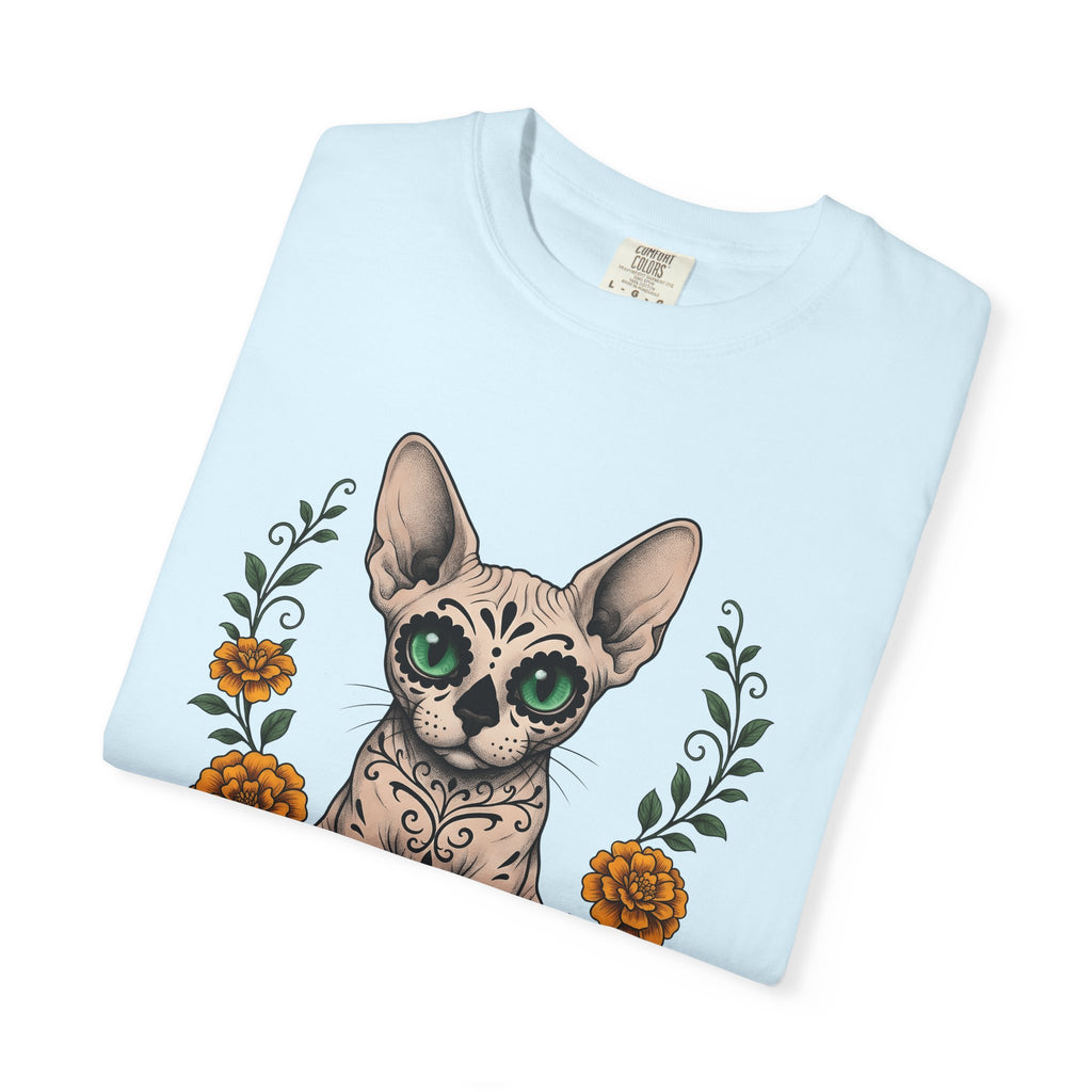 Sphynx Cat Shirt Cat Garden Gift Women Old School Tee Hairless Cat T-Shirt Feline Fan Vintage Tshirt Gardening Graphic Sketch Autumn