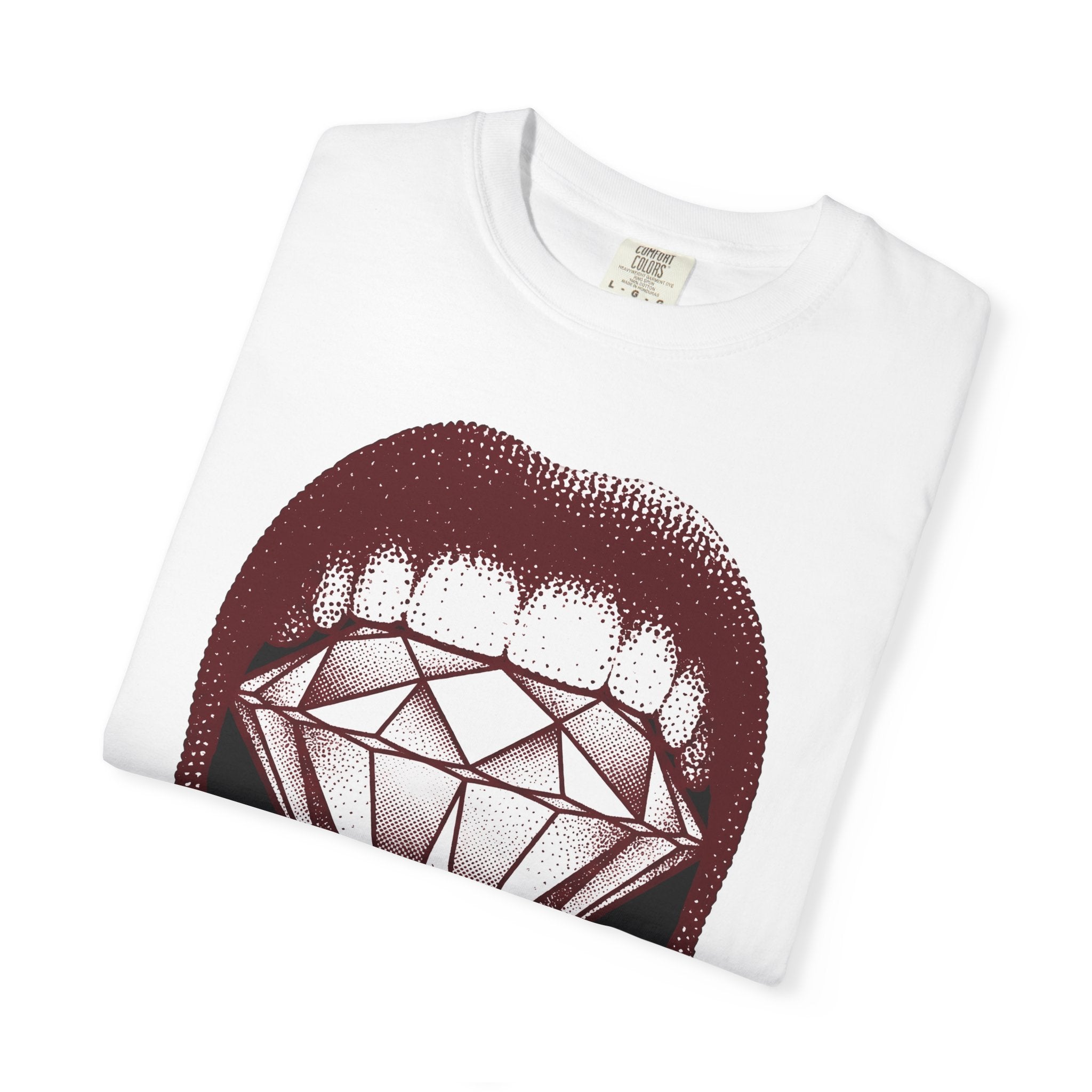 Mouth Diamond Shirt Pop Art Fashion Gift Women Pop Art Tee Diamond Grin T-Shirt Pop Art Fan Pop Artistic Tshirt Style Graphic Retro Gemstone