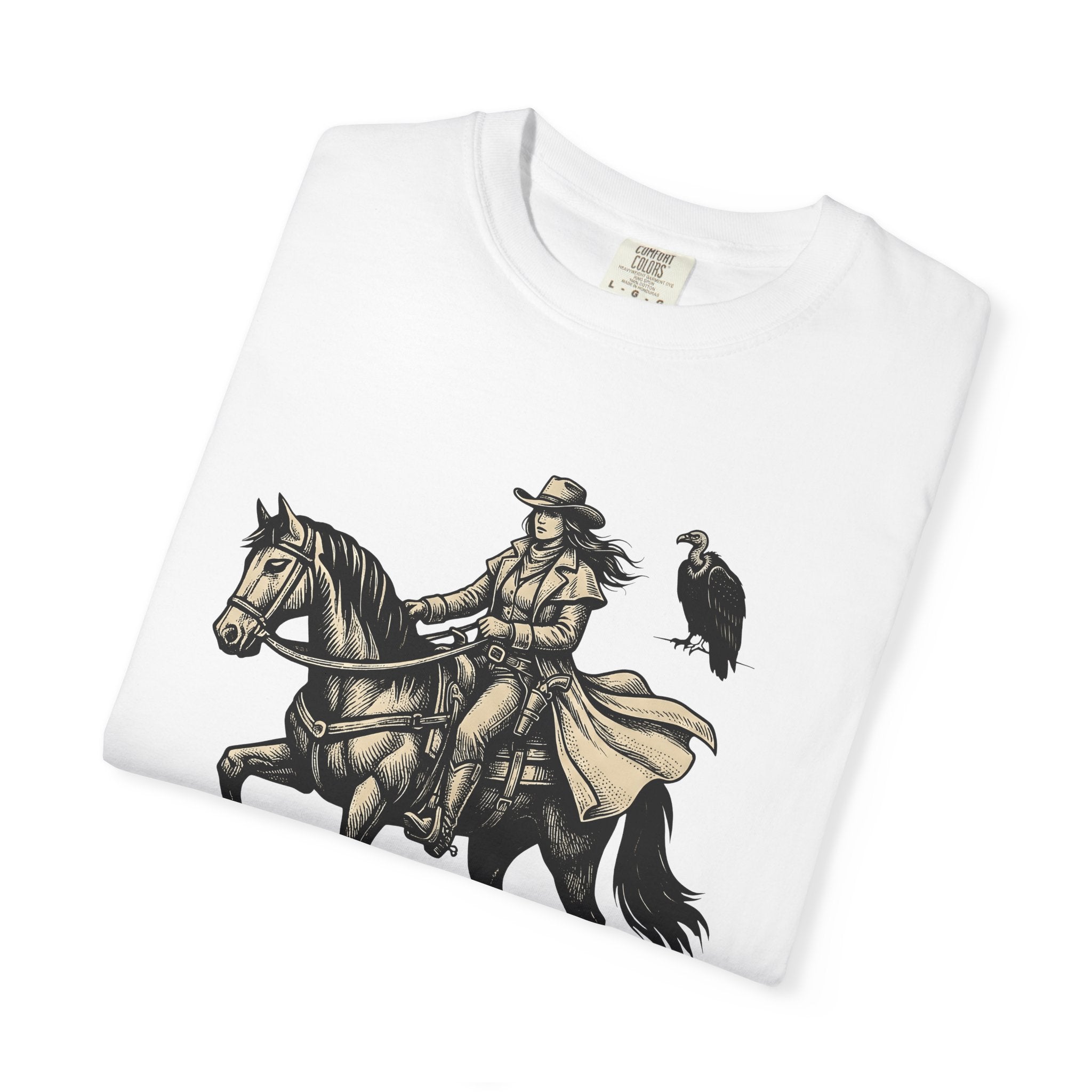 Cowgirl Horse Shirt Cowgirl Equestrian Gift Women Hand Drawn Tee Horseback T-Shirt Cowgirl Fan Handdrawn Tshirt Horse Riding Graphic Country