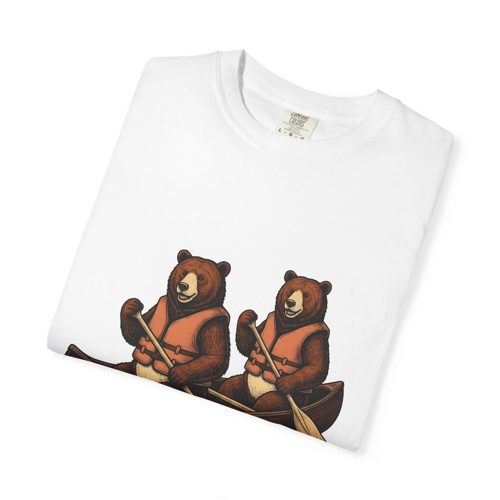 Bear Kayak Shirt Sports & Activities Outdoors Gift Women Retro Tee Kayak T-Shirt Athlete Enthusiast Vintage Tshirt Nature Graphic Sketch