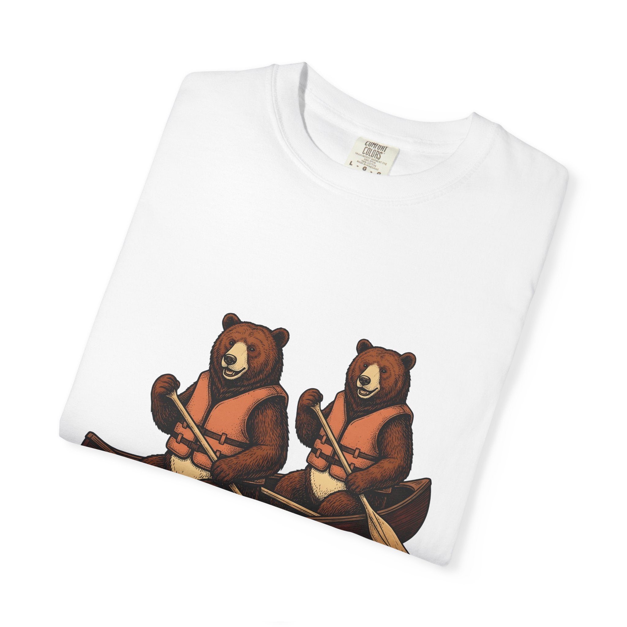 Bear Kayak Shirt Sports & Activities Outdoors Gift Women Retro Tee Kayak T-Shirt Athlete Enthusiast Vintage Tshirt Nature Graphic Sketch